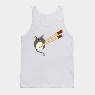 Cute brown gerbil mochi with chopsticks Tank Top